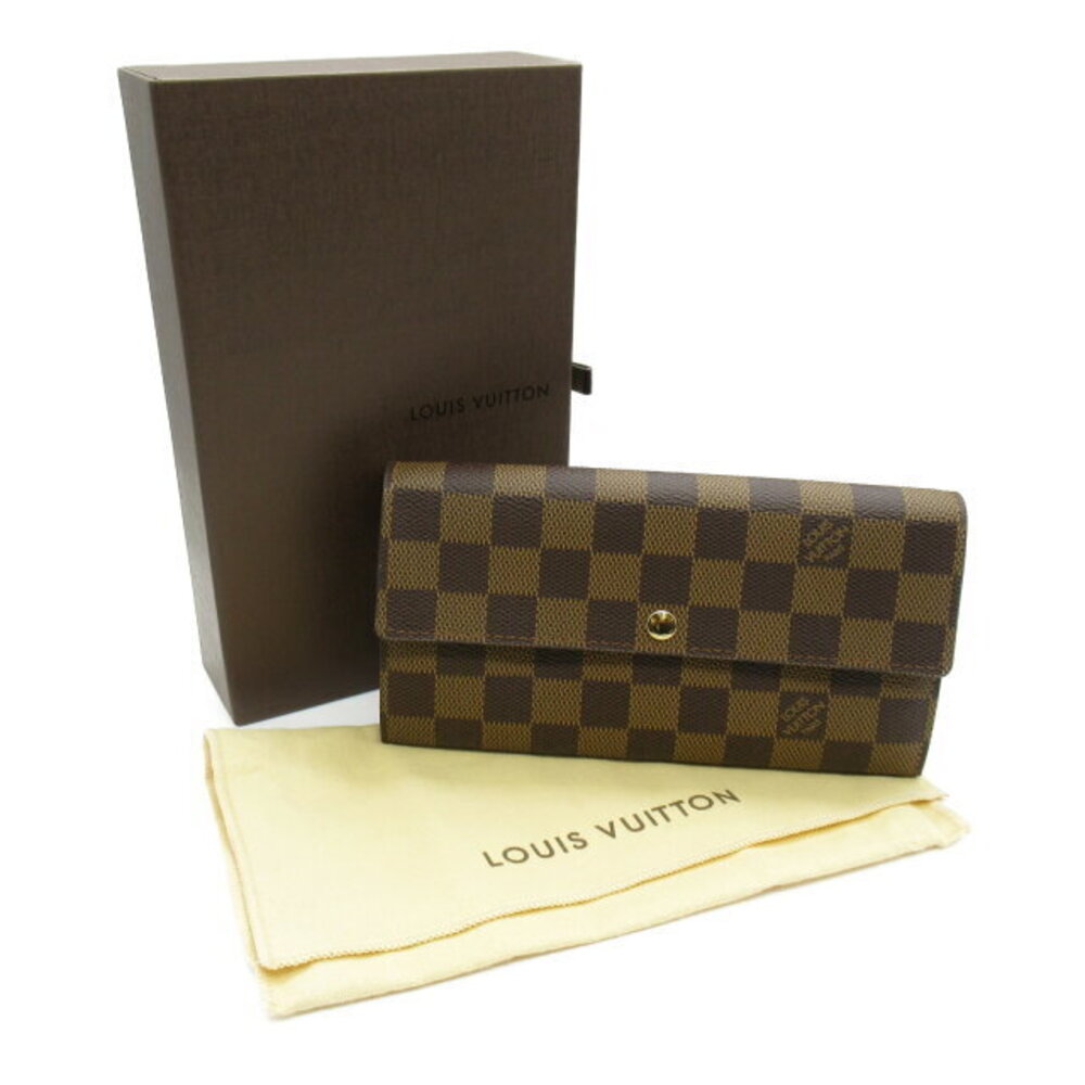 Louis Vuitton Sarah Portefeuille Wallet Bifold Canvas Damier Leather Brown - Picture 9 of 10